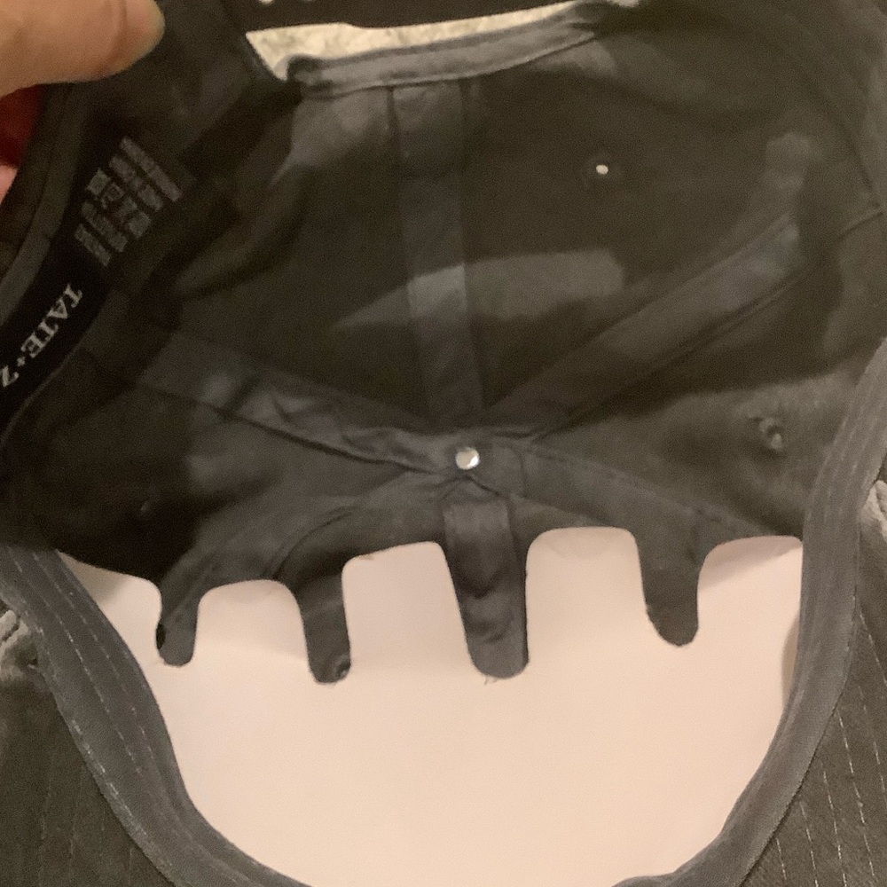 Black Stonewashed Distressed  'Living the Dream' Baseball Cap NWT Cotton - Picture 10 of 16